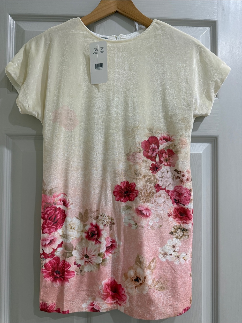 Mayoral Cream and Pink Floral Girls' Tunic Dress